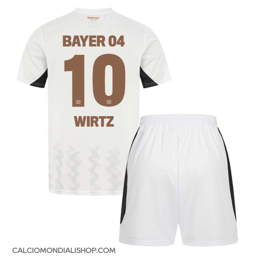 Maglie da calcio Bayer Leverkusen Florian Wirtz #10 Seconda Maglia Bambino 2024-25 Manica Corta (+ Pantaloni corti)